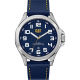 Caterpillar Analog Blue Leather Strap Men's Watch PU.241.36.616