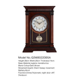 Mapple Leaf Corinthian Chime Wall Clock – Mahogany Brown Model 8022R#