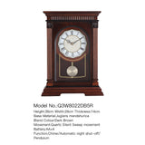 Mapple Leaf Corinthian Chime Wall Clock – Mahogany Brown Model 8022R#