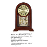 Mapple Leaf Heritage Carousel Chime Mantel Clock – Red Brown Model 8062R#