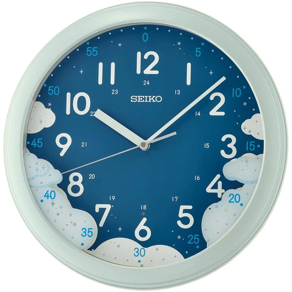 Seiko Clock Blue Dial Round Wall Clock QHA010Z