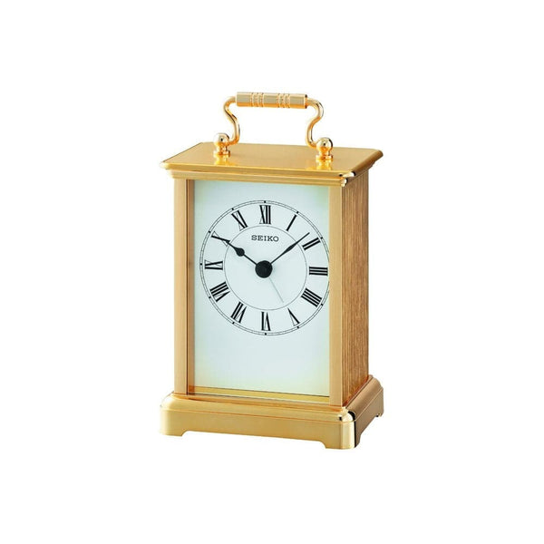 Seiko Clocks Gold Colored Carriage Clock QHE093G