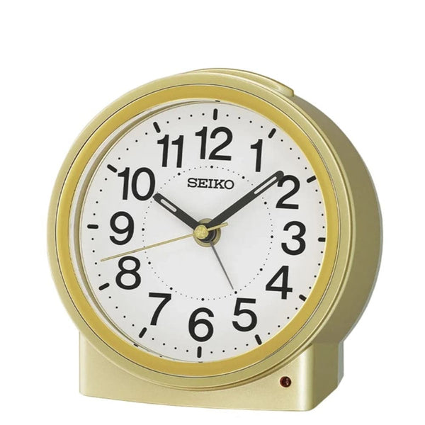 Seiko Clock White Dial Table Alarm Clock QHE199G