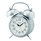 Seiko Clock White Dial Silver Resin Case QHK051S