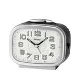 Seiko Alarm Clock White Dial Silver Case QHK060S