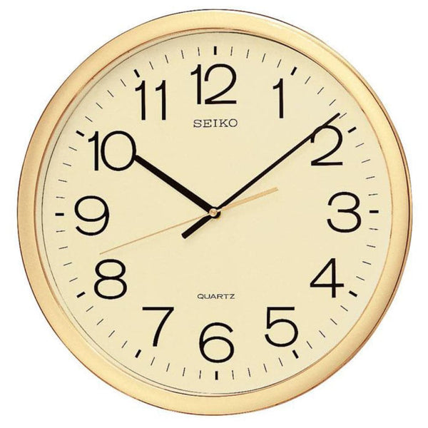Seiko Yellow Dial Gold Case Wall Clock QXA041A
