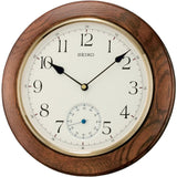 Seiko Oak Wood Round Wall Clock QXA432B