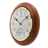 Seiko Oak Wood Round Wall Clock QXA432B