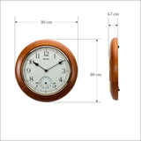 Seiko Oak Wood Round Wall Clock QXA432B