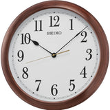 Seiko Clock White Dial Brown Case Round Wall Clock QXA598JL