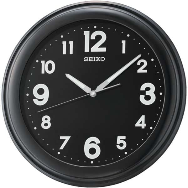 Seiko Clock Black Round Wall Clock QXA721KT