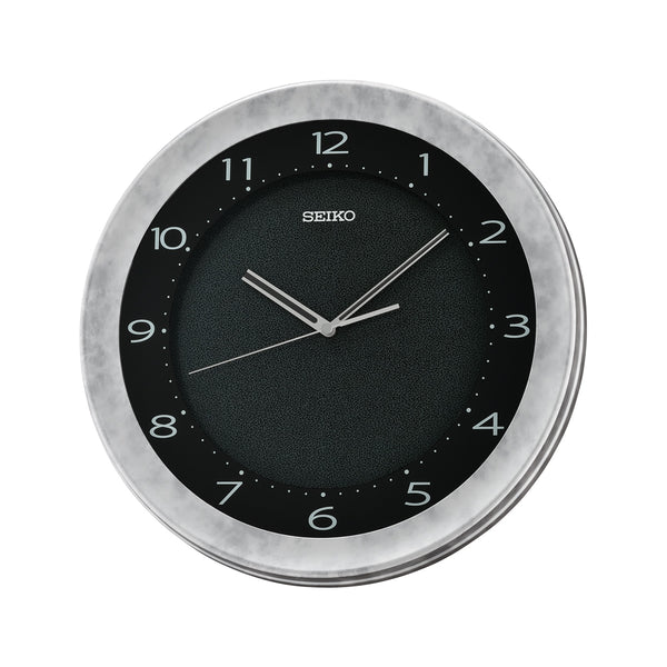 Seiko Clock Round Wall Clock Black Dial QXA817S