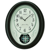 Seiko White Dial Black Case Round Wall Clock QXM606N
