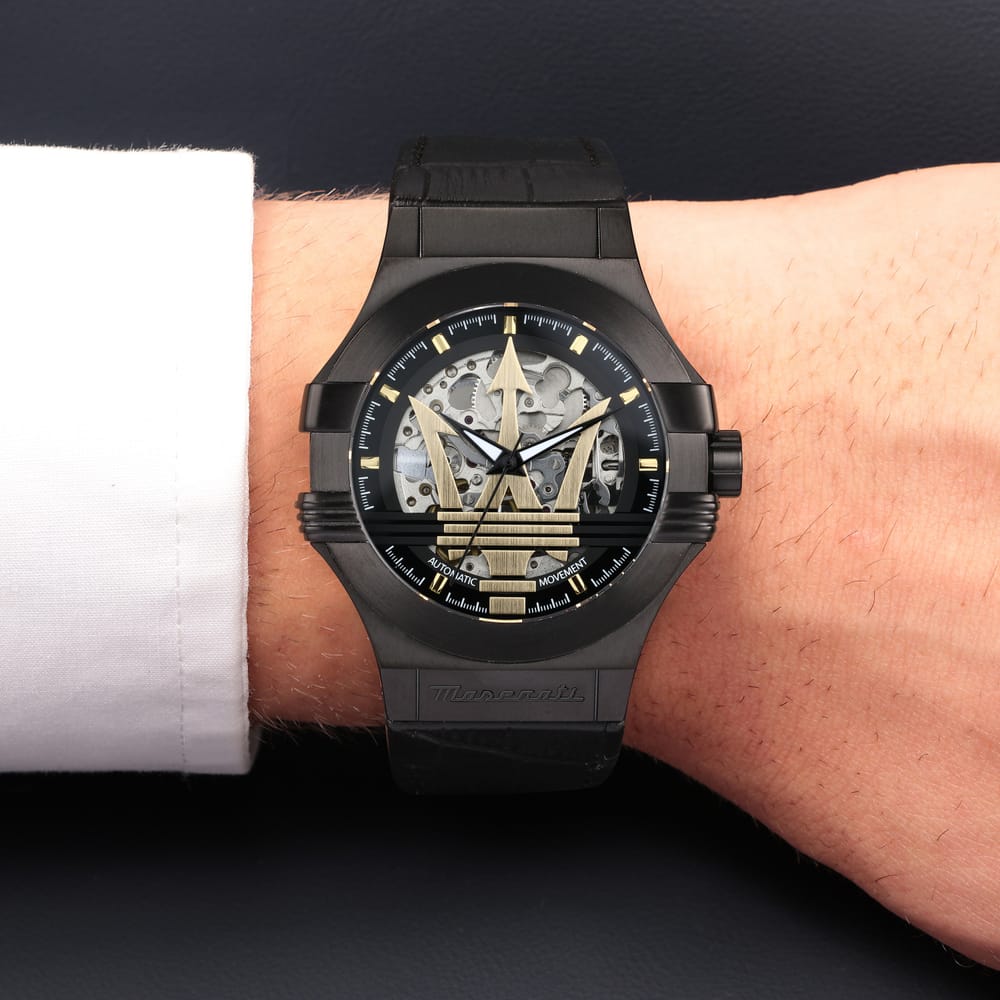 Maserati Potenza Black Men's Watch - Skeleton Dial | R8821108051