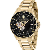 Maserati Automatic Black Dial Gold Stainless Steel Strap Men Watch R8823140003