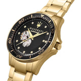 Maserati Automatic Black Dial Gold Stainless Steel Strap Men Watch R8823140003