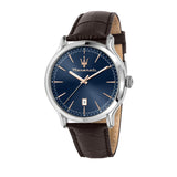 Maserati Blue Dial Brown Leather Strap Men Watch R8851118016