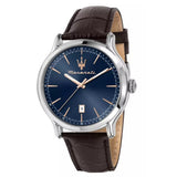 Maserati Blue Dial Brown Leather Strap Men Watch R8851118016