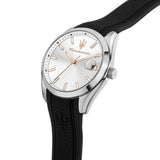 Maserati Attrazione Silver Dial And Black Silicone Strap Men Watch R8851151006