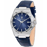Maserati Velocita Blue Leather Strap Men's Watch R8851153002