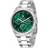 Maserati Competizione Green Dial Stainless Steel Strap Men's Watch - Chronograph | R8853100044
