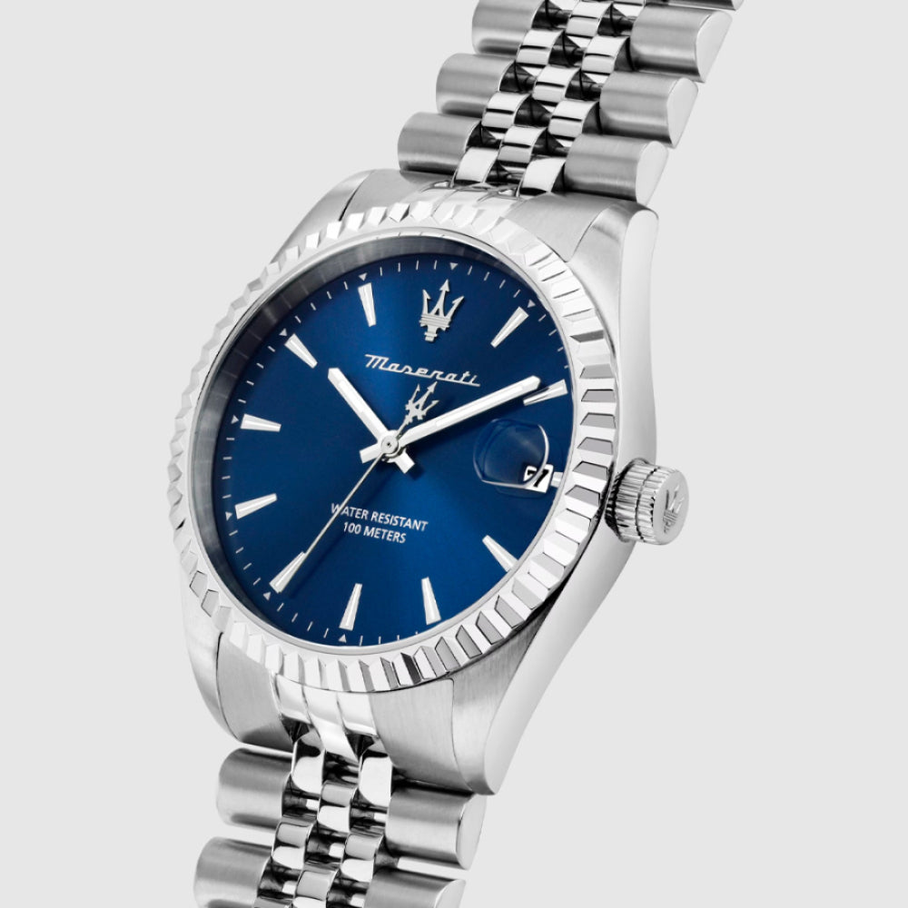 Maserati Competition Blue Dial Silver Stainless Steel Strap Men's Watch R8853100056