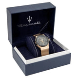 Maserati Potenza Black Dial Rose Gold Milanese Strap Men Watch R8853108009