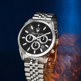 Maserati Attrazione Black Dial Stainless Steel Men's Watch - Chronograph | R8853151022