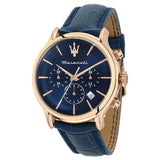 Maserati Epoca Blue Dial Leather Strap Men Watch R8871618013