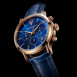 Maserati Epoca Blue Dial Leather Strap Men Watch R8871618013