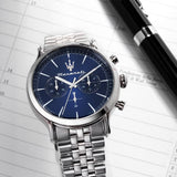 Maserati Epoca Blue Dial Silver Stainless Steel Strap Men Watch R8873618024