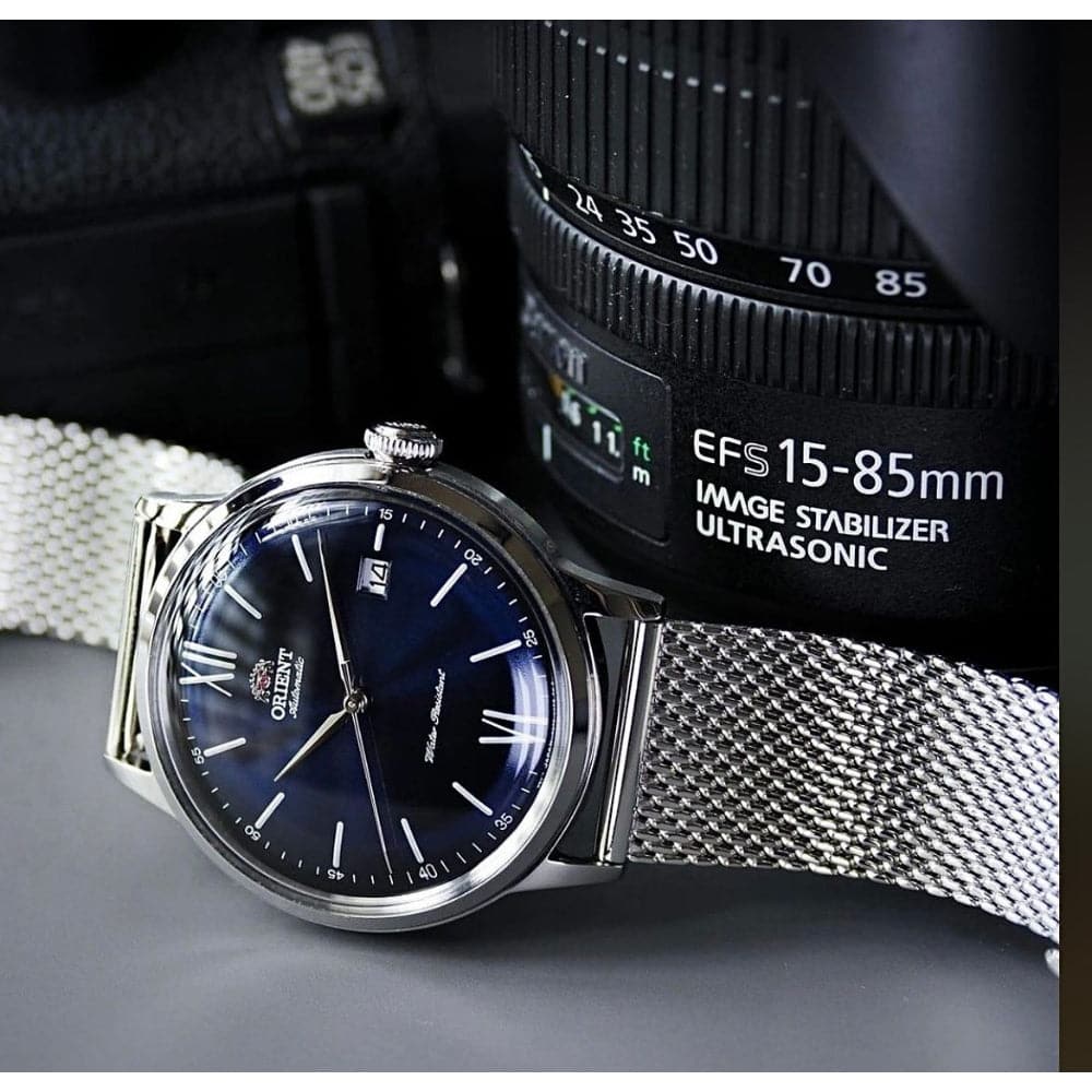 Orient Bambino Blue Dial With Milanese Strap Men Watch RA-AC0019L10B ...