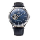 ORIENT CLASSIC RA-AG0005L30B OPEN HEART BLUE DIAL BLACK LEATHER WATCH
