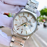 Orient Moonphase Silver Stainless Steel Strap Unisex Watch RA-AK0306S10B