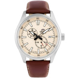 Orient Defender Beige Dial Brown Leather Strap Men Watch RA-AK0405Y10B