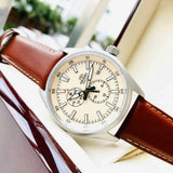 Orient Defender Beige Dial Brown Leather Strap Men Watch RA-AK0405Y10B
