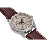 Orient Defender Beige Dial Brown Leather Strap Men Watch RA-AK0405Y10B