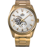 Orient Semi Skeleton Gold Stainless Steel Strap Men Watch RA-AR0007S10B