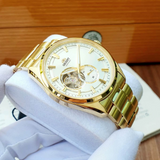 Orient Semi Skeleton Gold Stainless Steel Strap Men Watch RA-AR0007S10B