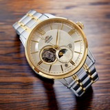 Orient Open Heart Two-Tone Stainless Steel Strap Men Watch RA-AS0007S30B