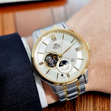 Orient Open Heart Two-Tone Stainless Steel Strap Men Watch RA-AS0007S30B