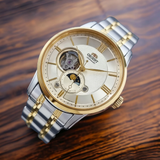 Orient Open Heart Two-Tone Stainless Steel Strap Men Watch RA-AS0007S30B