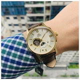 Orient Automatic White Dial Brown Leather Strap Men Watch RA-AS0010S10B