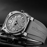 Infantry Revolution Series The Autopilot Grey Silicone Strap Men Watch REVO-AUTO-04-V2
