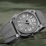 Infantry Revolution Series The Autopilot Grey Silicone Strap Men Watch REVO-AUTO-04-V2