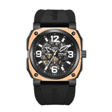Infantry Revolution The Skeleton Black Silicone Strap Men Watch REVO-SKL-02-V2