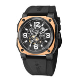 Infantry Revolution The Skeleton Black Silicone Strap Men Watch REVO-SKL-02-V2