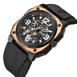 Infantry Revolution The Skeleton Black Silicone Strap Men Watch REVO-SKL-02-V2
