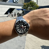 Ratio Freediver GMT Black Dial Silver Stainless Steel Strap Men's Watch RTF051