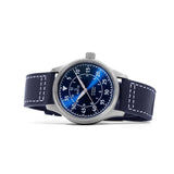 Ratio Skysurfer Pilot Blue Sunray Dial Leather Automatic RTS318 200M Men's Watch